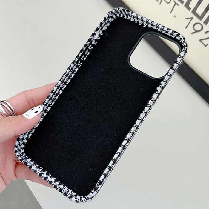 iPhone 14 Fabric Case - Black Grid