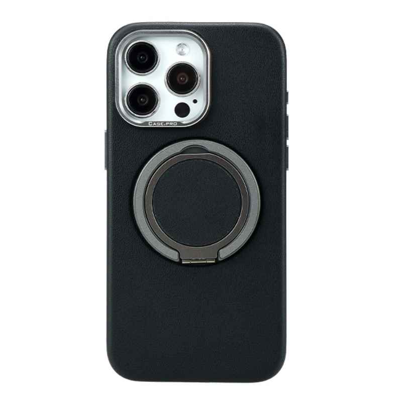 Leather Magnetic Ring Case For iPhone 15 Pro Max