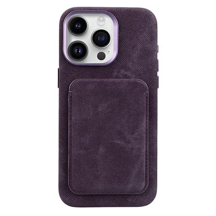 Denim Fabric Wallet Case For iPhone 15 Pro