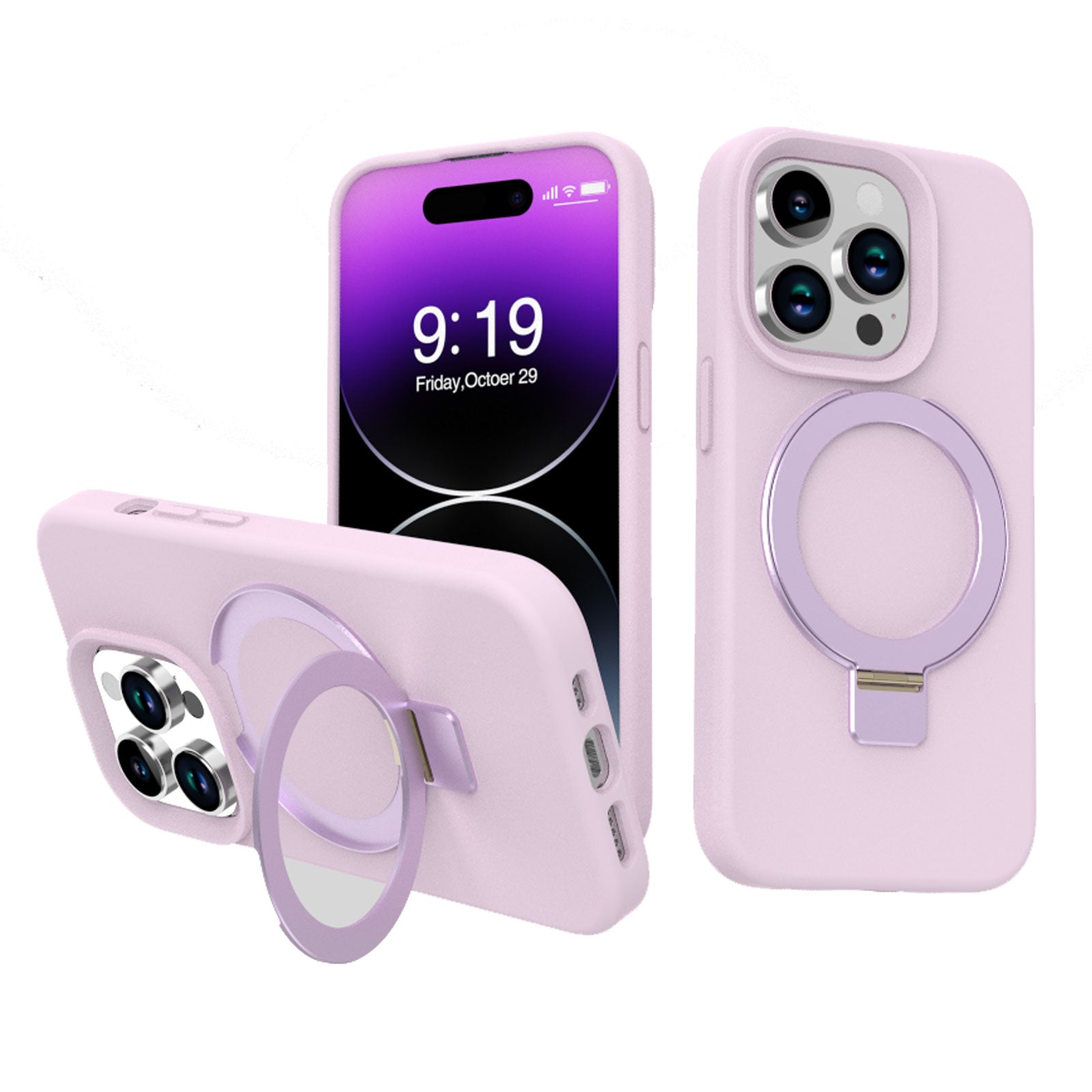 iPhone Silicone case with Stand - Lavender