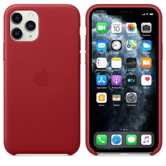 iPhone 11 Pro Max Leather Case - Red